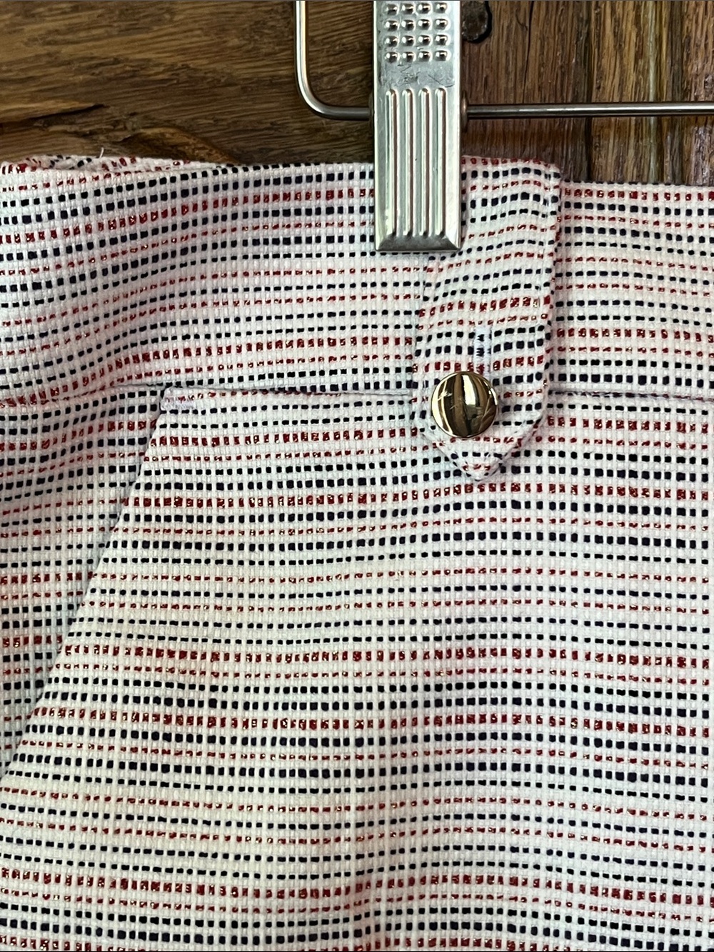 LOFT Riviera Textured Multicolored Striped Shorts - Picture 5 of 8